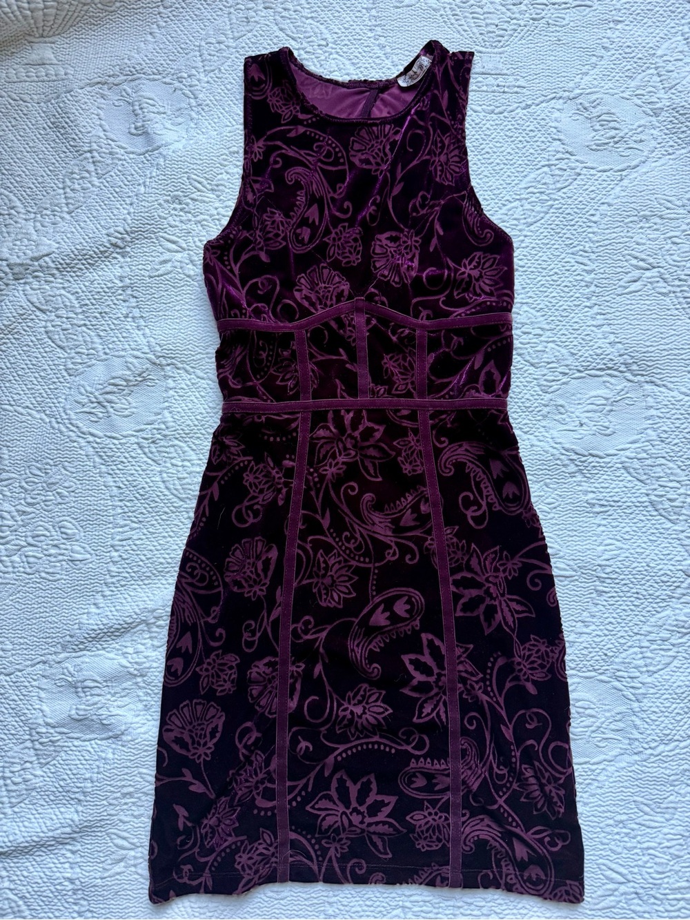 ✨Free People✨ “Burnout Babe” Plum/Burgundy Velvet Dress